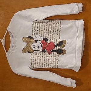 Disney Gold Glittery Minnie Mouse Sweatshirt Child 8 & Purse